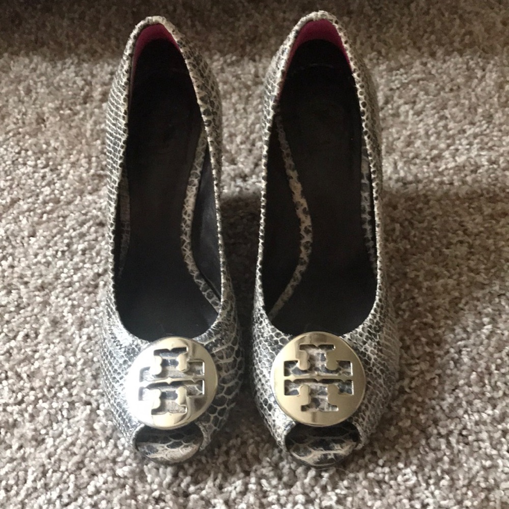 Tory Burch Snakeskin Wedges